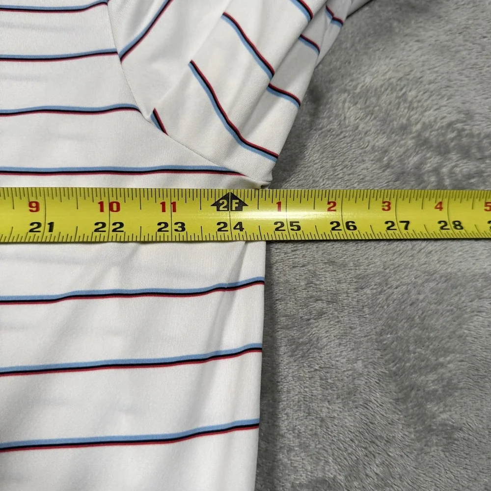 RLX‎ Ralph Lauren Polo Shirt Mens XL White Striped Short Sleeve Golf Performance